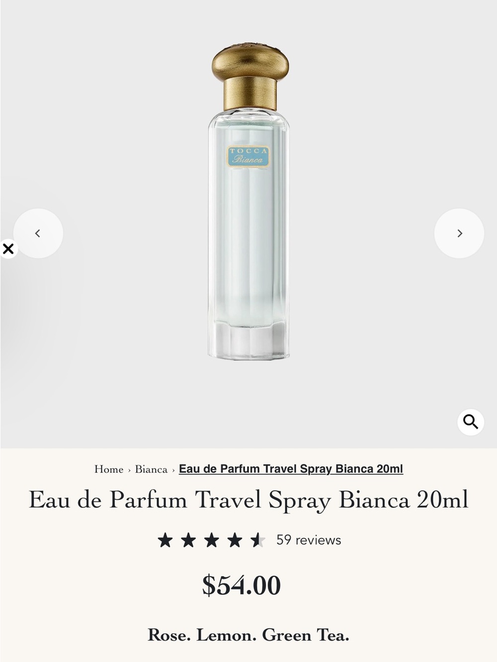 TOCCA Bianca Travel Perfume